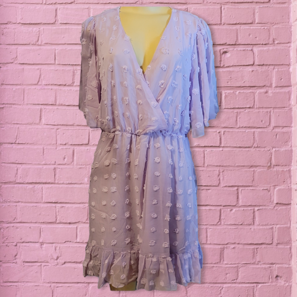 Lavender swiss dot dress
