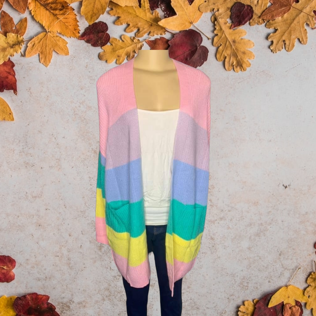 Color block sweater cardigan